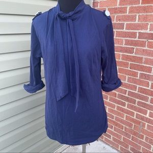 PINKY PINUPS BLUE NECK TIE NAUTICAL PINUP LONG SLEEVE TOP SIZE XL